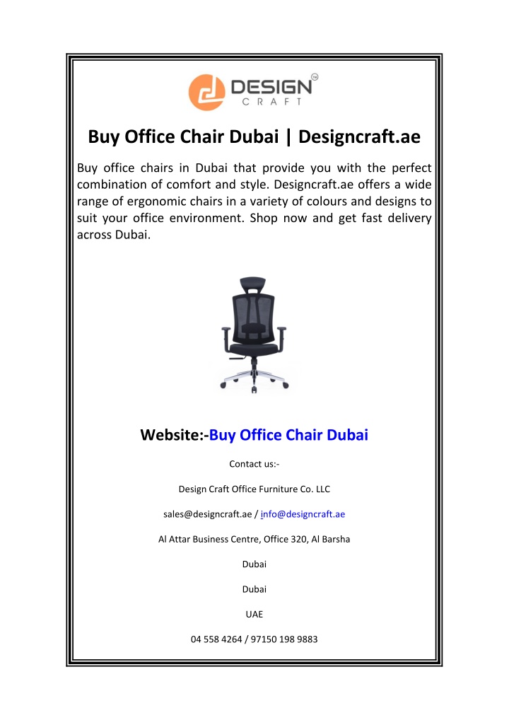 buy office chair dubai designcraft ae