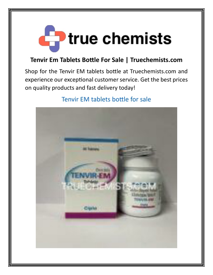 tenvir em tablets bottle for sale truechemists com