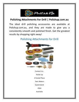 Polishing Attachments For Drill Polishup.com.au