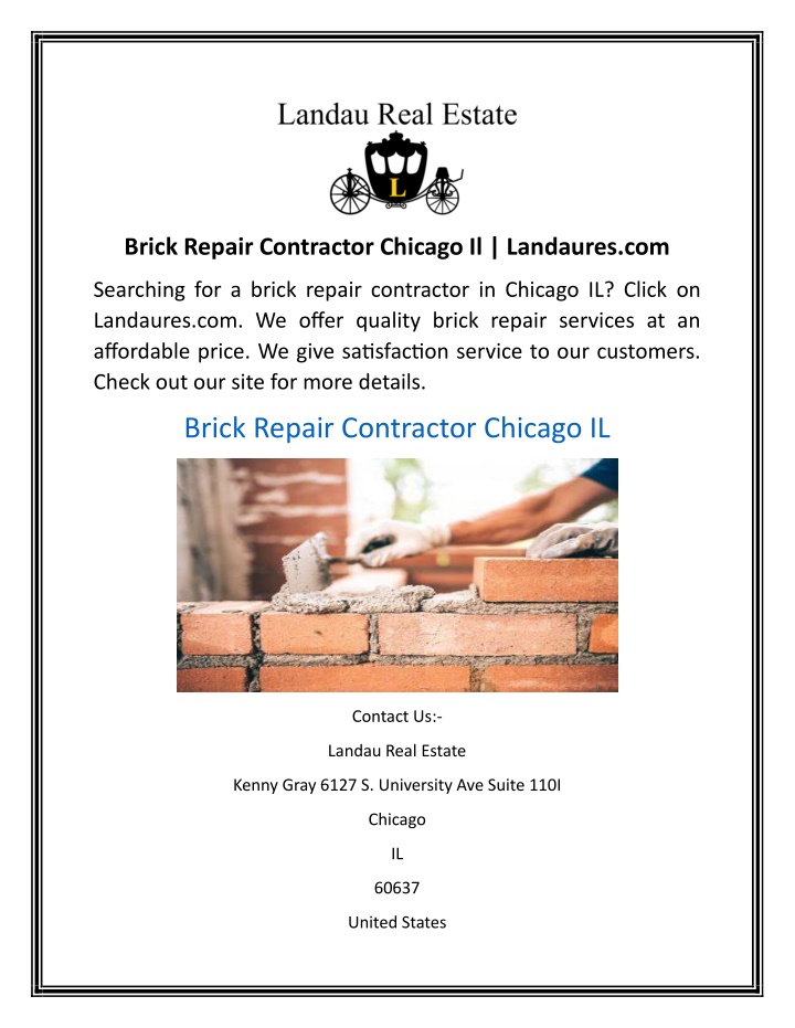 brick repair contractor chicago il landaures com
