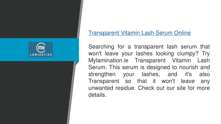 transparent vitamin lash serum online searching