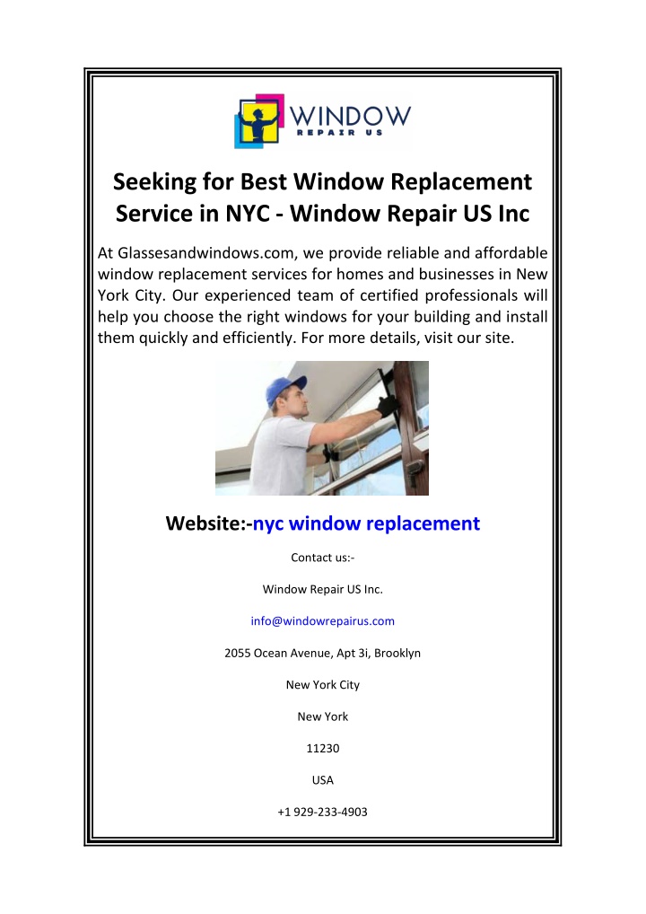 seeking for best window replacement service