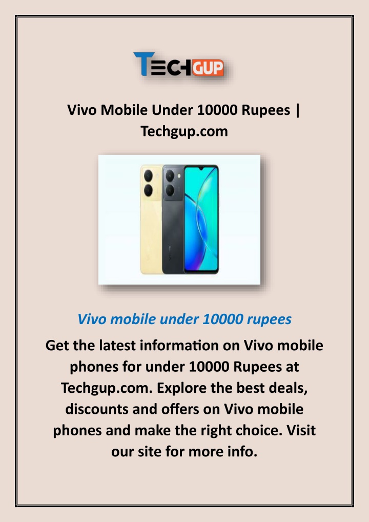 vivo mobile under 10000 rupees techgup com