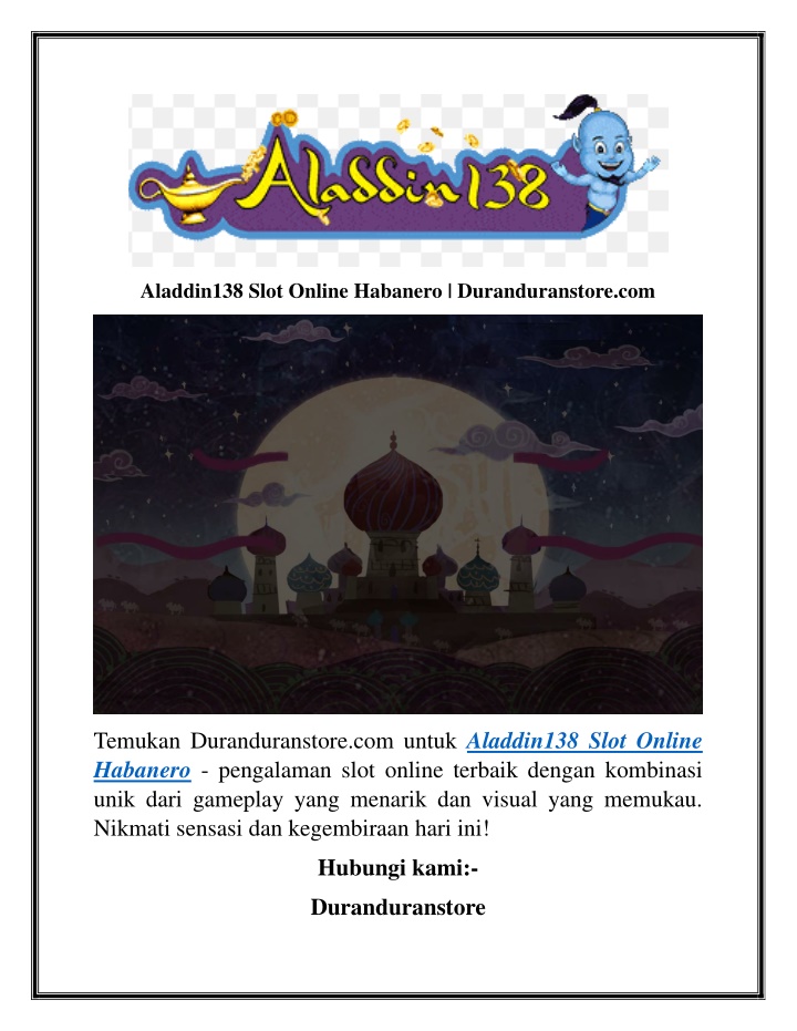 aladdin138 slot online habanero duranduranstore