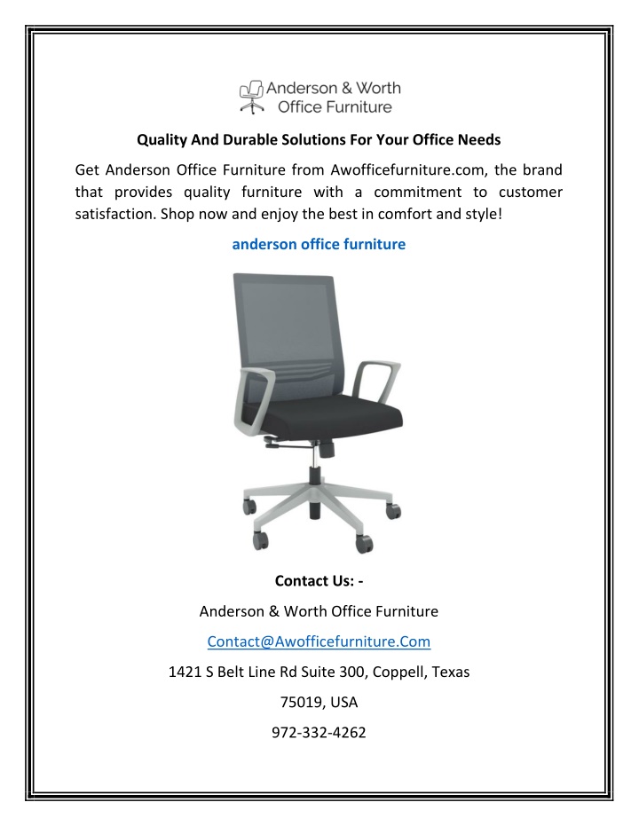 quality and durable solutions for your office