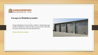 Garagen in Heidelberg kaufen