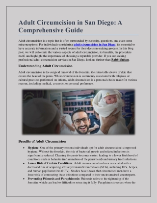 adult circumcision in san diego a comprehensive