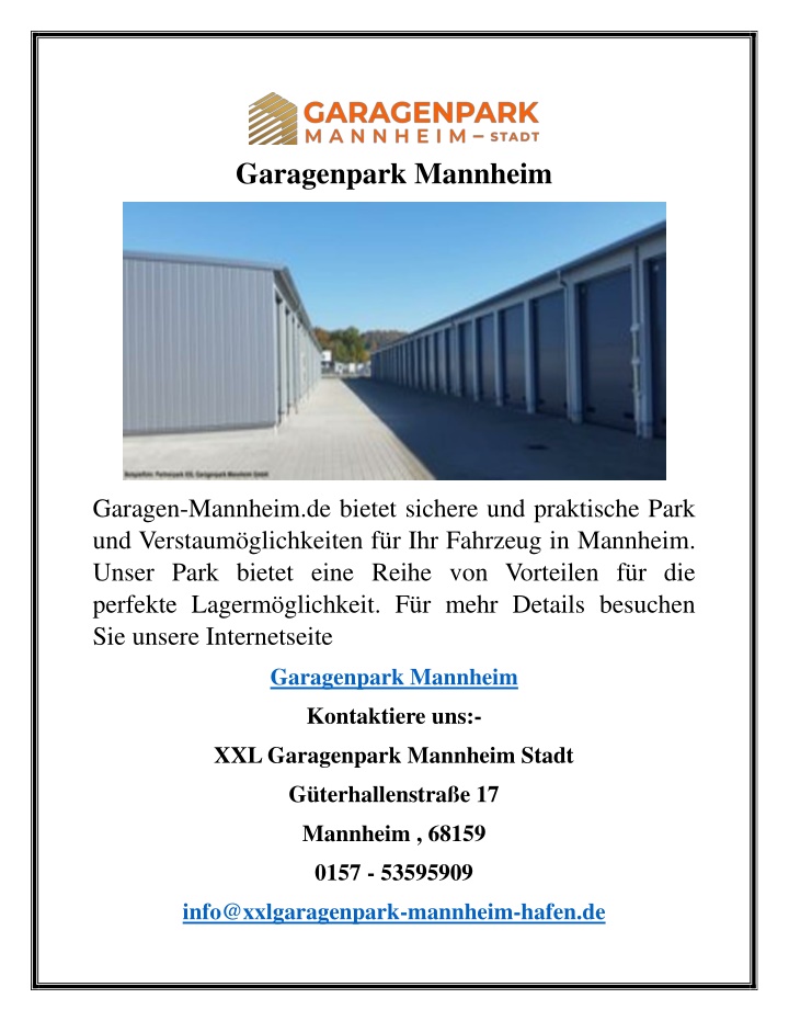 garagenpark mannheim