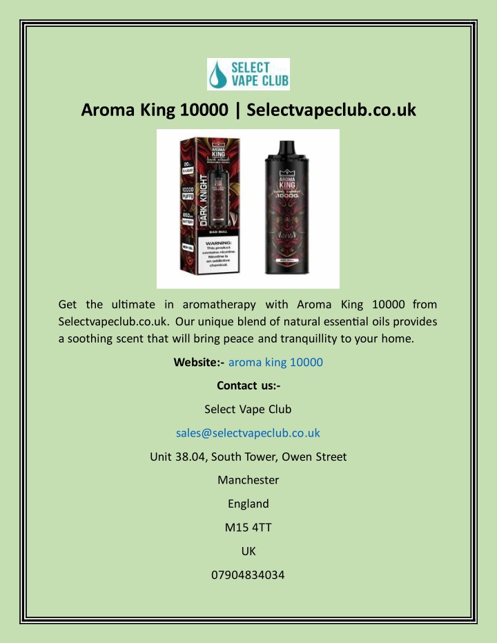 aroma king 10000 selectvapeclub co uk