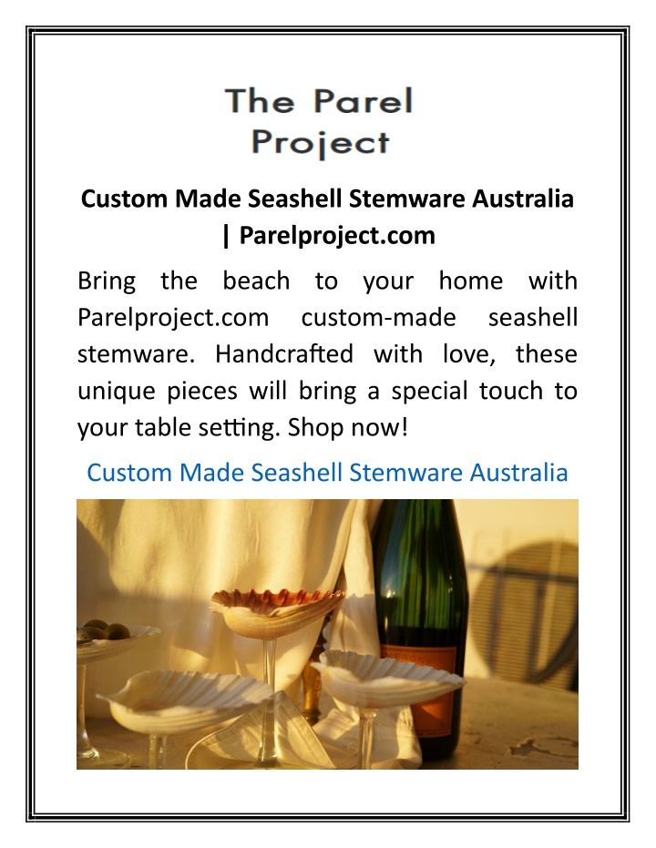 custom made seashell stemware australia