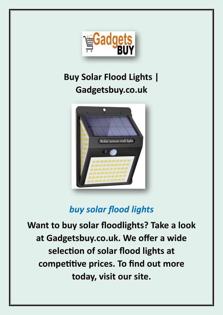 buy solar flood lights gadgetsbuy co uk