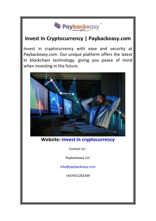 invest in cryptocurrency paybackeasy com