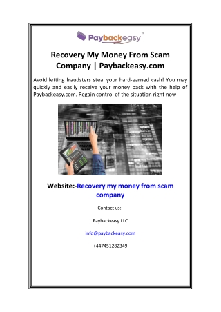 recovery my money from scam company paybackeasy
