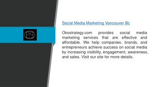 Social Media Marketing Vancouver Bc Okostrategy.com