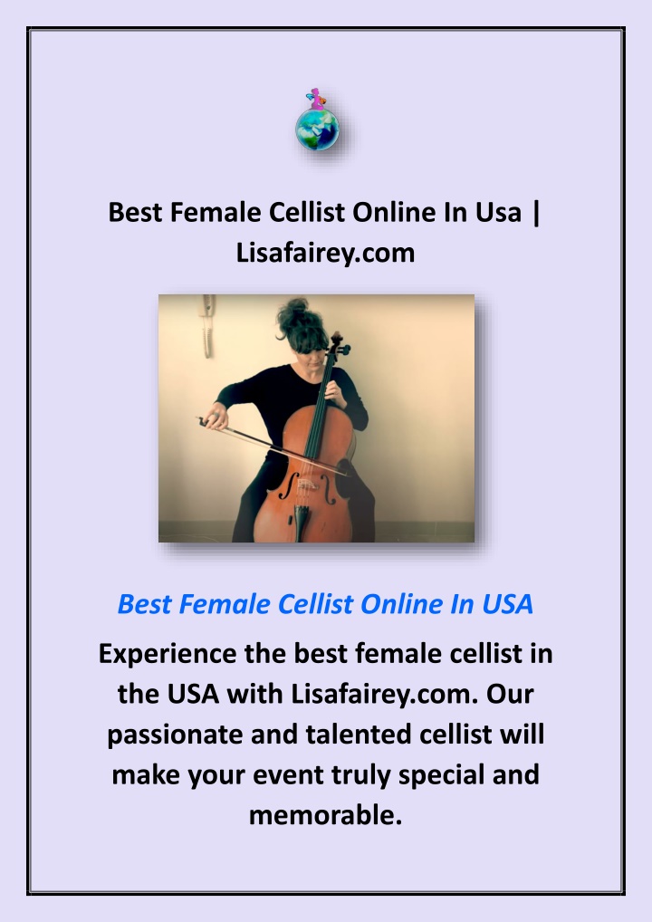 best female cellist online in usa lisafairey com