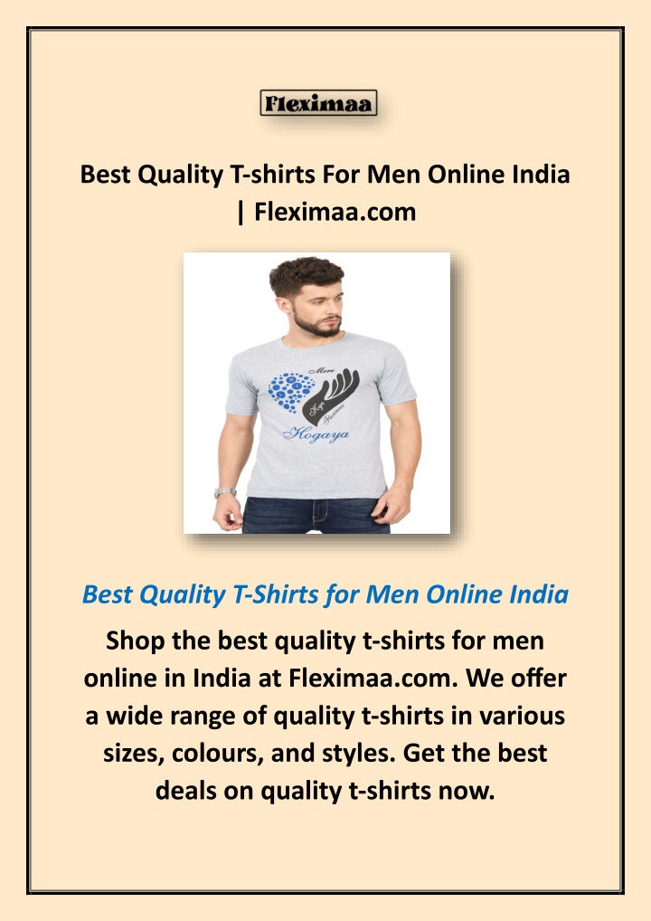 best quality t shirts for men online india