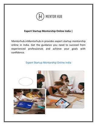 Expert Startup Mentorship Online India  Mentorhub.in  1