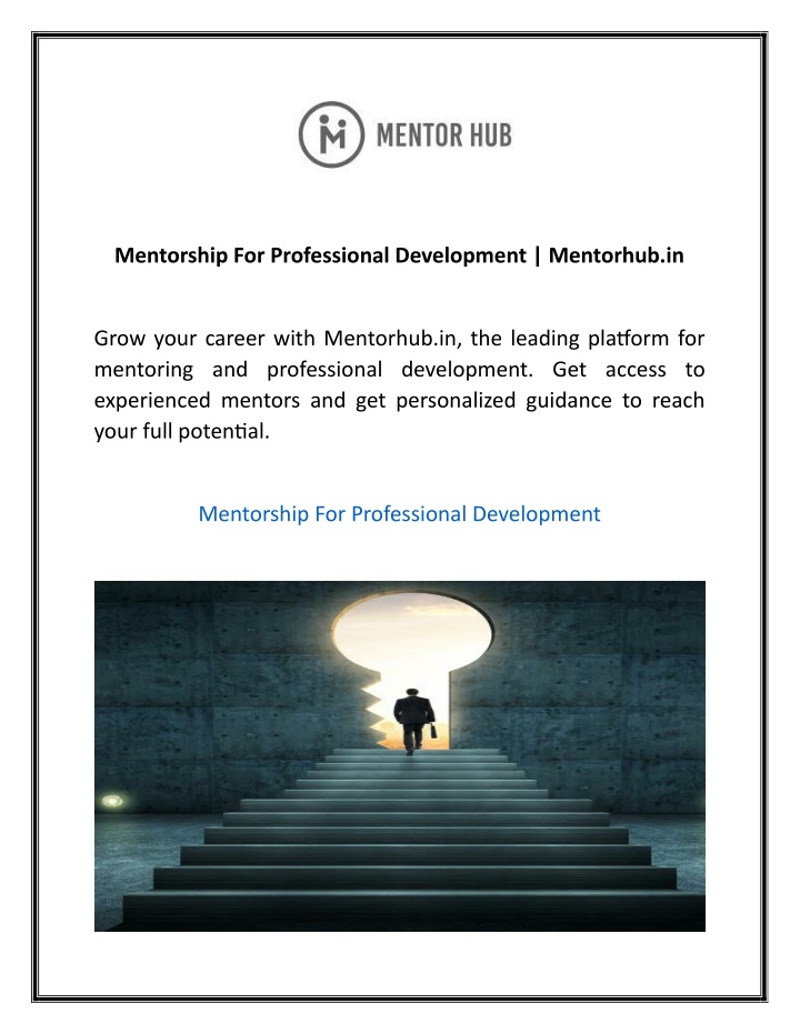 mentorship for professional development mentorhub