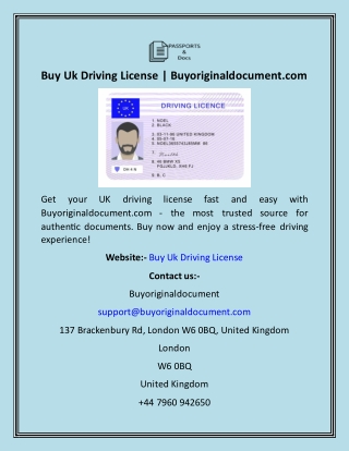 Buy Uk Driving License  Buyoriginaldocument