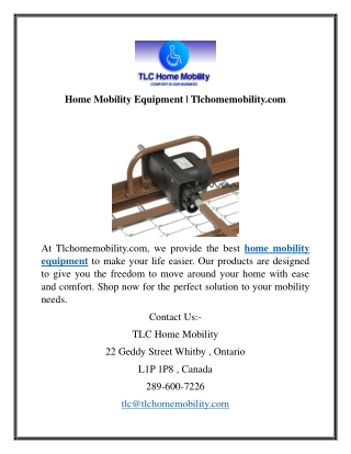 Home Mobility Equipment  Tlchomemobility