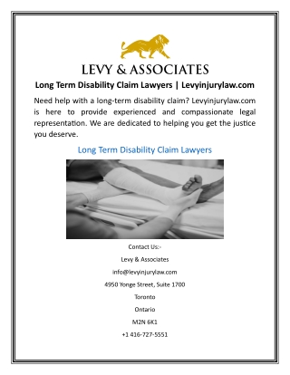 Long Term Disability Claim Lawyers  Levyinjurylaw.com