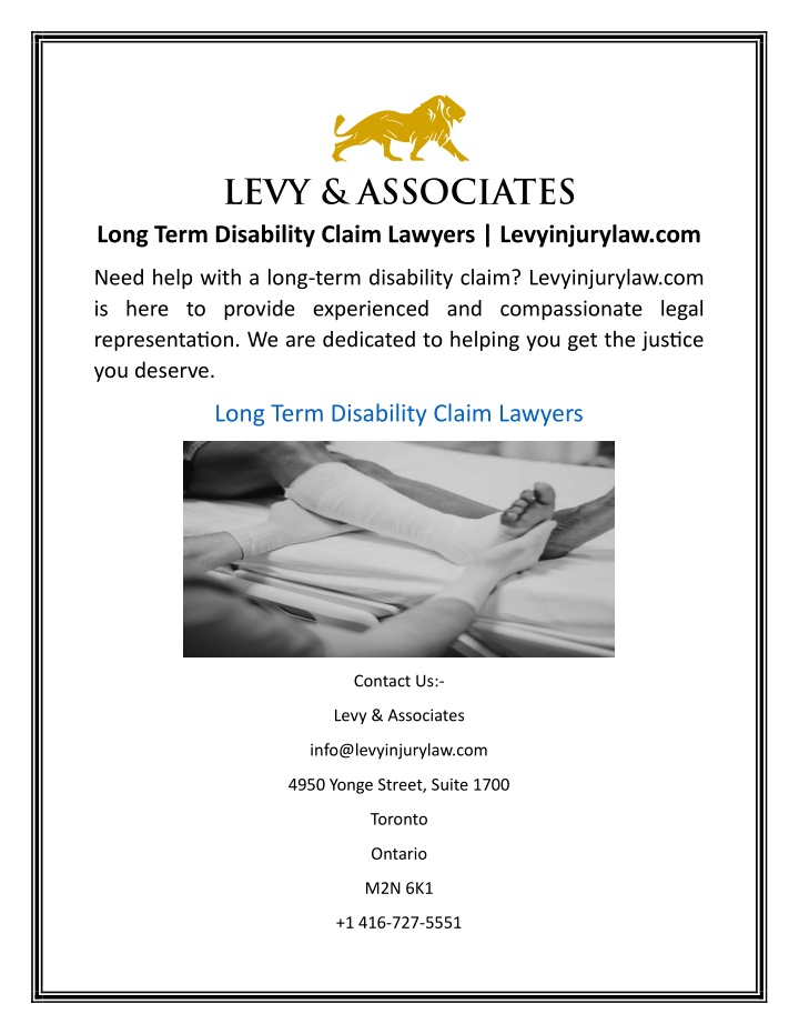 long term disability claim lawyers levyinjurylaw