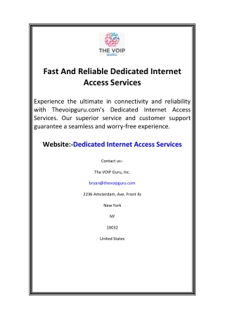 fast and reliable dedicated internet access