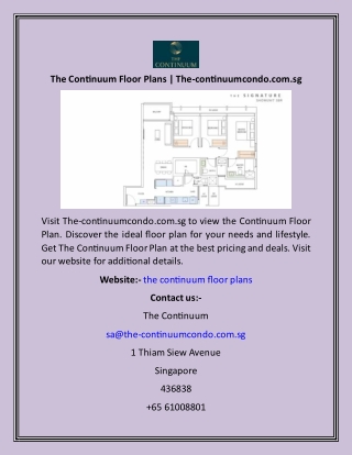 The Continuum Floor Plans  The-continuumcondo.com.sg