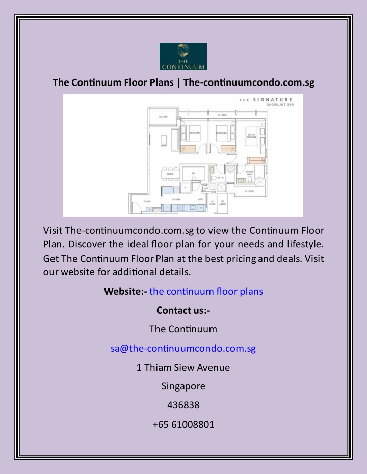the continuum floor plans the continuumcondo