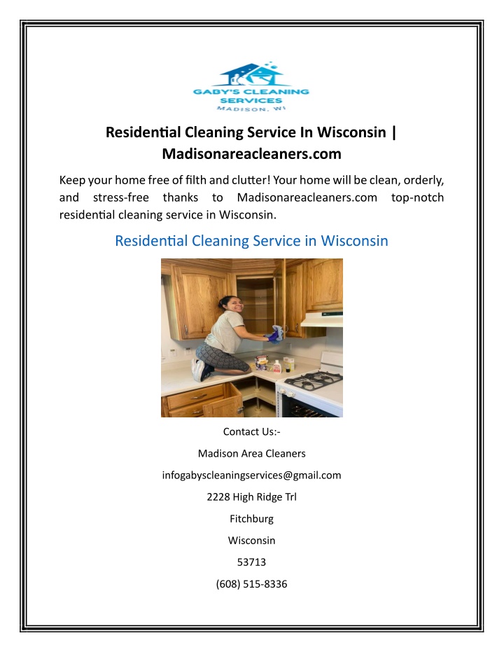 residential cleaning service in wisconsin