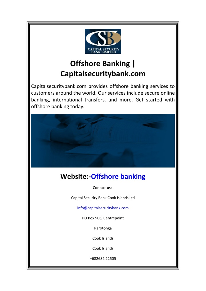 offshore banking capitalsecuritybank com