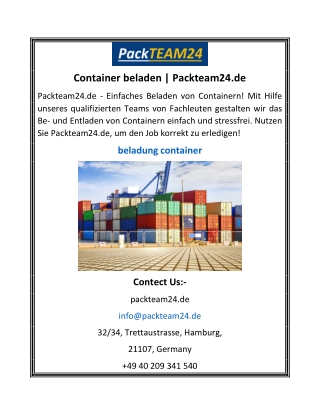 Container beladen | Packteam24.de