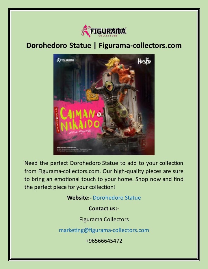 dorohedoro statue figurama collectors com