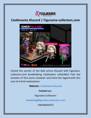 Castlevania Alucard  Figurama-collectors