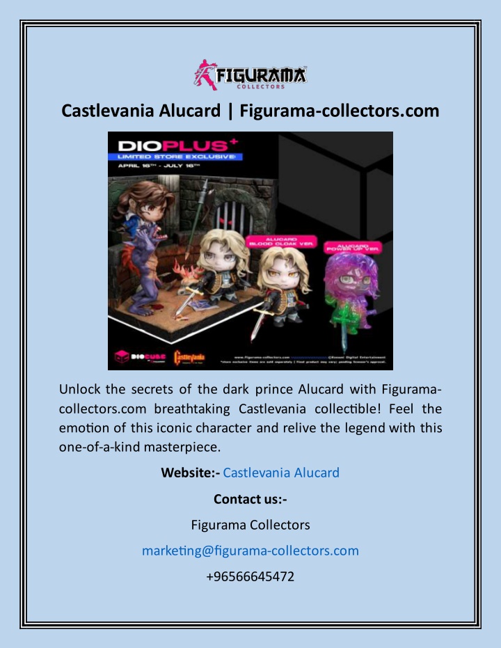 castlevania alucard figurama collectors com