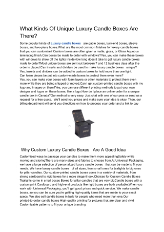 what kinds of unique luxury candle boxes are there