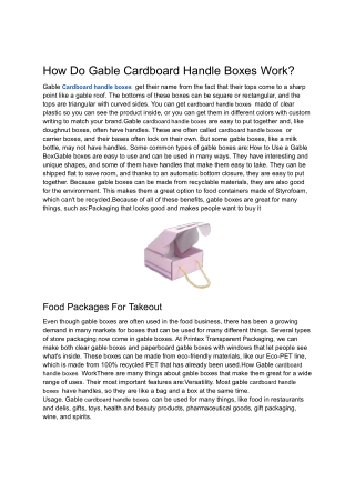 how do gable cardboard handle boxes work