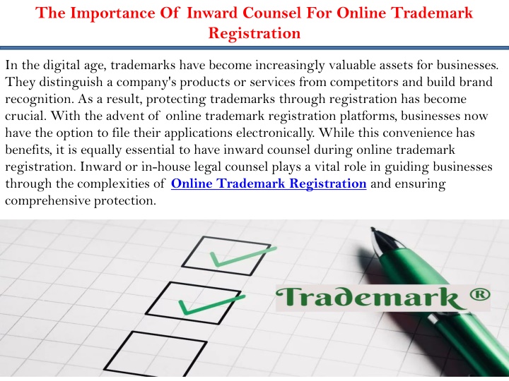the importance of inward counsel for online