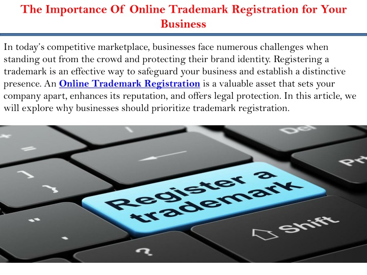 the importance of online trademark registration
