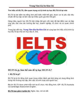 Lộ trình tự học IELTS 8.0 tại nhà