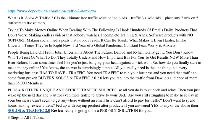 https www dope review com solos traffic