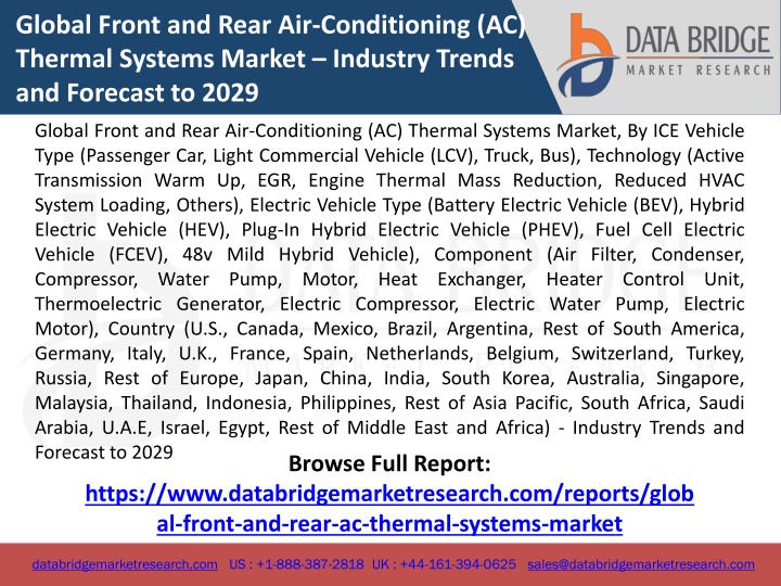 global front and rear air conditioning ac thermal