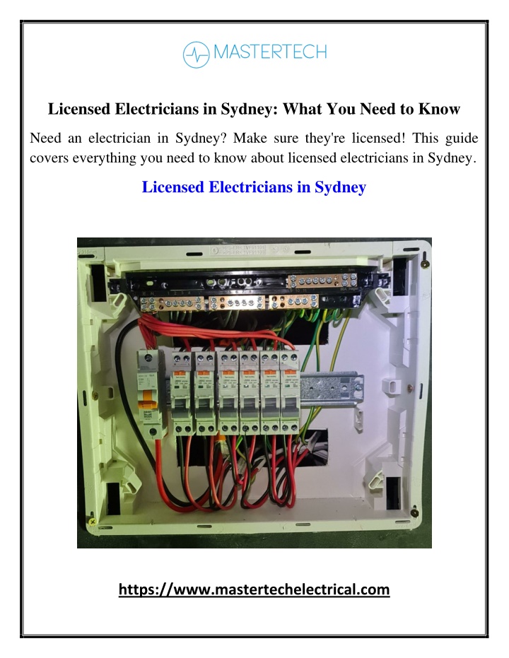 licensed electricians in sydney what you need