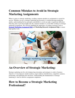 common mistakes to avoid in strategic marketing