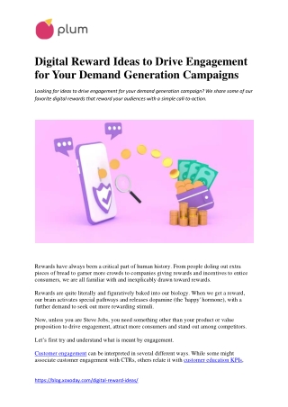 Digital Reward Ideas to Drive Engagement for Your Demand Generation Campaigns