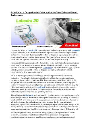 Buy Online Labedra 20 mg Tablet
