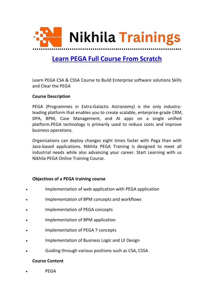 learn pega full course from scratch
