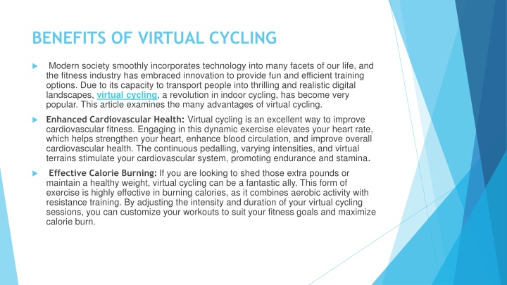 benefits of virtual cycling