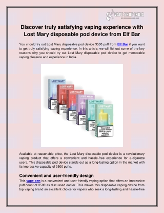 discover truly satisfying vaping experience with