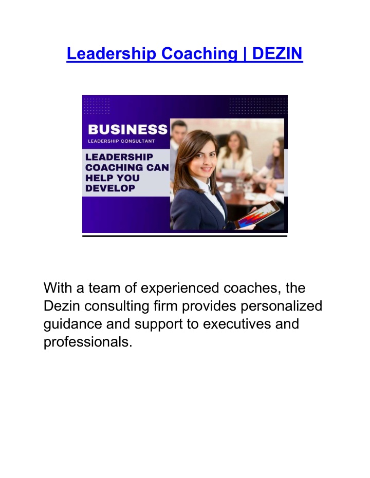 leadership coaching dezin